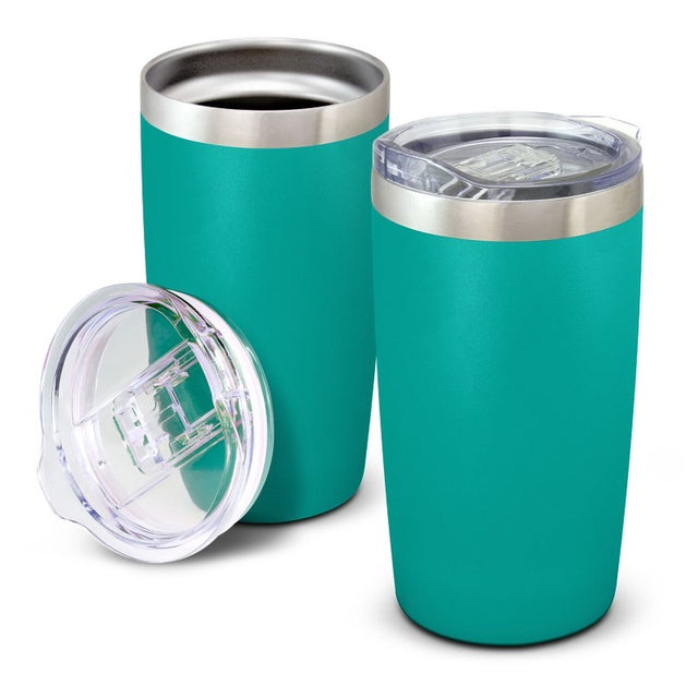 Teal Prodigy 600ml vacuum insulated cup with secure slider lid, perfect for hot and cold beverages on-the-go.