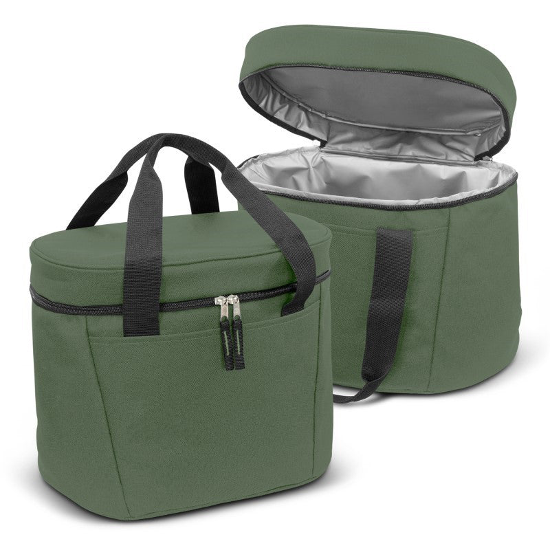 Olive Caspian 20L cooler bag with durable polyester, PE foam insulation, and water-resistant liner, perfect for outdoor adventures.