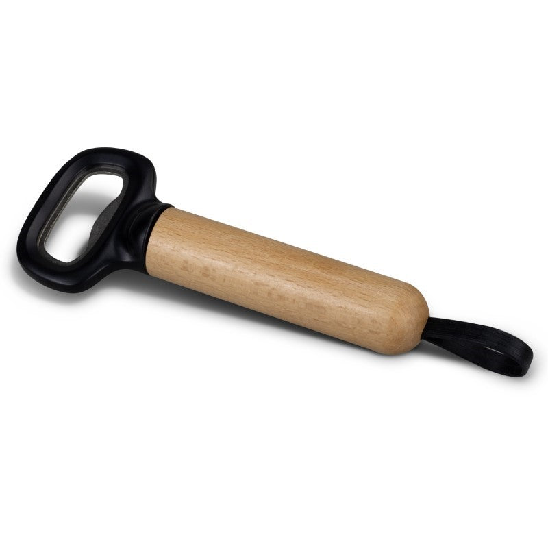 Set of 20 natural wooden bottle openers with silicone grip and elegant laser-engraved design for easy and stylish use.