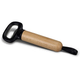 Set of 20 natural wooden bottle openers with silicone grip and elegant laser-engraved design for easy and stylish use.