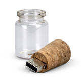 Unique 8GB flash drive designed as a bottle with cork lid, offering stylish storage and eco-friendly materials.
