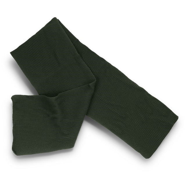 Khaki cable knit scarf made from soft acrylic, designed for warmth and comfort on chilly winter days.
