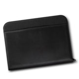 A4 Travel Portfolio in black with foldaway handles, zipped closure, and multiple pockets for documents and business cards.