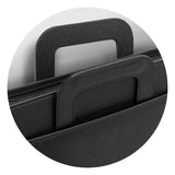 A4 Travel Portfolio - Carlow in black with foldaway handles, multiple pockets, zipped closure, and included notepad for organization.