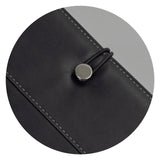Sleek black A4 Portfolio - Melrose featuring a premium finish, secure closure, and multiple pockets for organization on the go.
