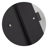 Elegant black A4 portfolio made of Smart PU leather with a dome closure, pen loop, notepad, slip pockets, and card holders.