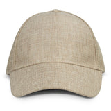Set of 10 stylish, lightweight 5-panel caps in natural linen-look, featuring a pre-curved peak and adjustable closure.