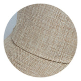 Set of 10 lightweight five-panel caps in natural linen-look polyester with adjustable brass buckle closure and pre-curved peak.