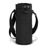 Set of 10 stylish black bottle sling bags made from durable polyester, featuring cooling insulation and adjustable straps.