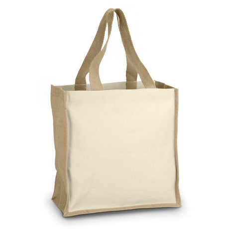 Eco-friendly Tote Bag - Horus Natural set of 10, made from cotton and jute, featuring durable handles and 15L capacity.