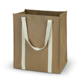 Eco-friendly natural kraft tote bag with 23L capacity, durable cotton handles, and washable kraft paper for daily use.