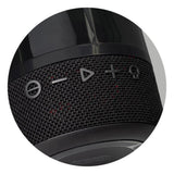Sleek black Spectrum Bluetooth speaker with 8W sound and LED light functions, perfect for portable music enjoyment.