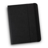 Sleek black Milena Tablet Case for 8-11 inch devices, featuring durable PU, elastic closure, and integrated stand for hands-free use.