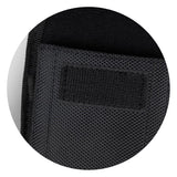 Set of 5 durable black phone pouches for devices up to 6.8", with flap closure and attachments for belts or bags.