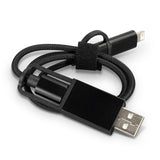 Set of 10 durable black braided charging cables with dual input and triple output for versatile device charging.