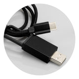 Set of 10 black braided charging cables with dual inputs and triple outputs for versatile device charging.