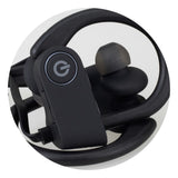 Bluetooth Earbuds - Runner (Black) for active lifestyles, featuring a secure neck strap, silicone hooks, and up to 10 hours of playback.
