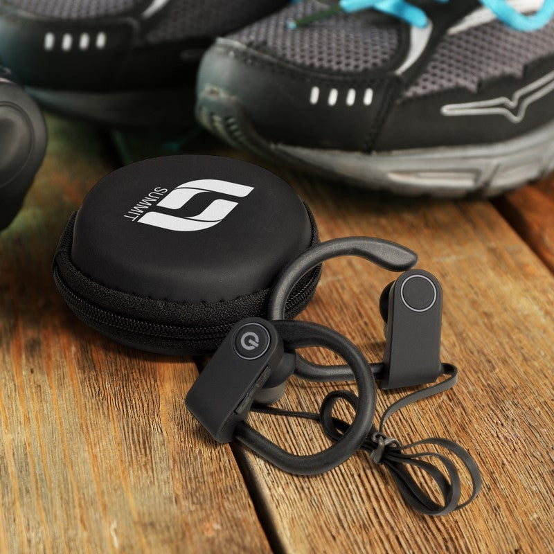 Bluetooth Earbuds - Runner (Black), designed for active lifestyles with secure fit, 10-hour playtime, and built-in controls.