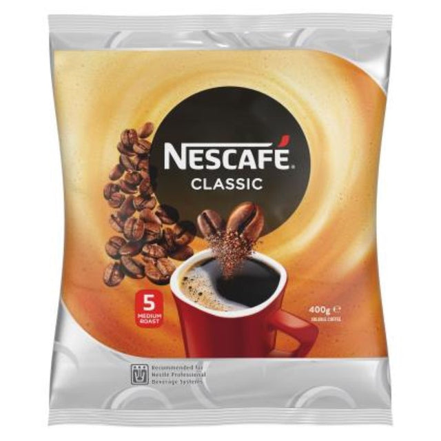 Rich and robust NESCAFÉ Classic Vending coffee, 400G pack, perfect for vending machines and daily energy boosts.