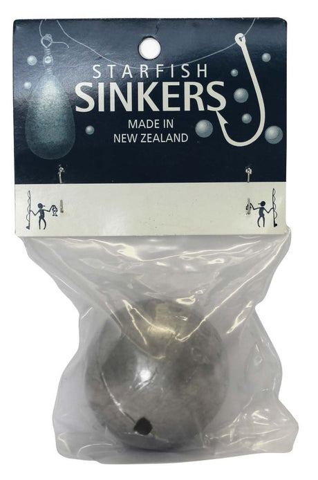 Starfish Ball Sinker Packet (12oz) for versatile fishing, designed for both fresh and saltwater use, enhances bait movement.