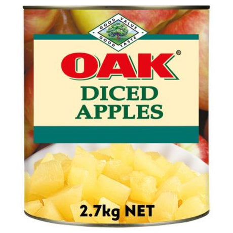 3KG can of OAK® Diced Apples, perfect for baking and versatile for salads, sauces, and desserts, sourced from China.