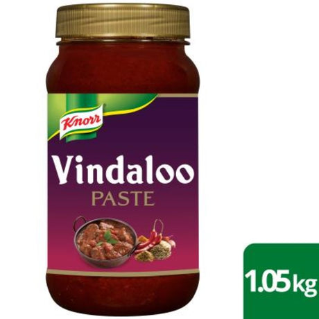 Hot Vindaloo spice paste from Knorr Pataks, 1.05KG tub, perfect for authentic Indian curry dishes.