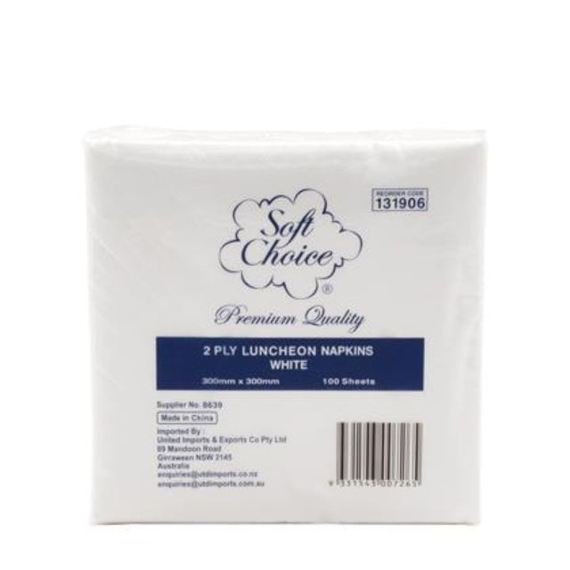 Elegant 2-ply luncheon serviettes in a pack of 100, designed for durability and softness for any dining occasion.