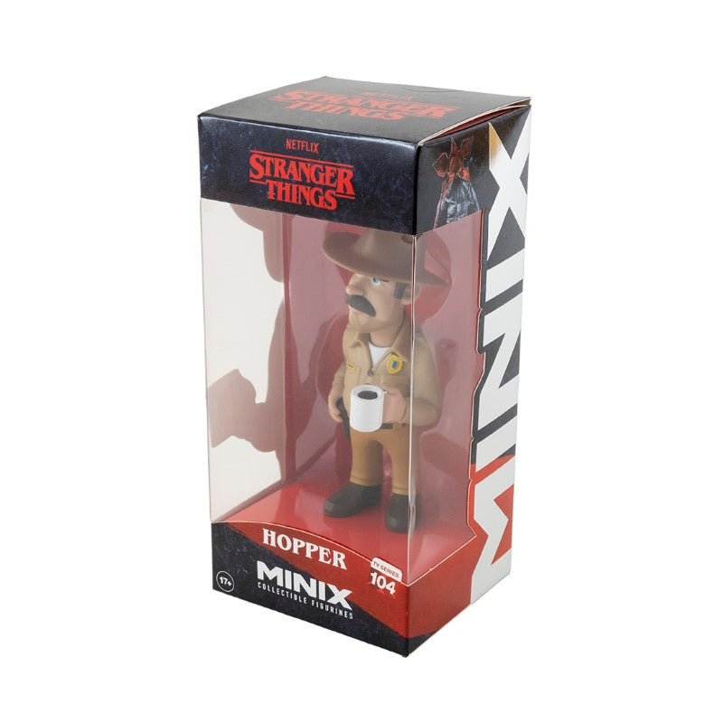 Collectible MINIX figurine of Chief Jim Hopper from Stranger Things, detailed likeness of David Harbour, perfect for fans.