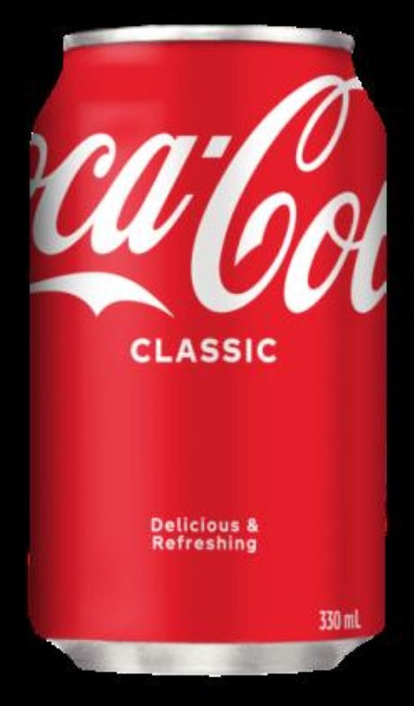 24-pack of Coca-Cola cans, each 330ml, perfect for parties and picnics, made in New Zealand.