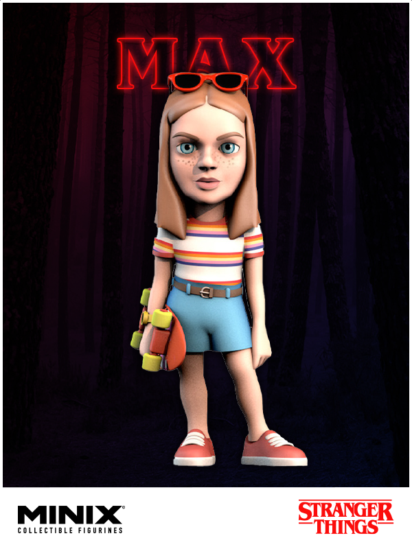 Collectible MINIX Stranger Things figurine of Max Mayfield, showcasing intricate details and lifelike design.