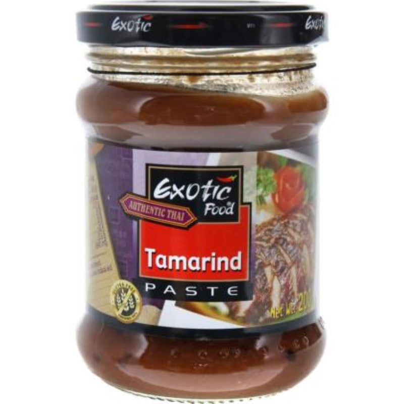 Rich and tangy Puree Tamarind in a 200g jar, perfect for enhancing savory dishes and desserts with exotic flavor.