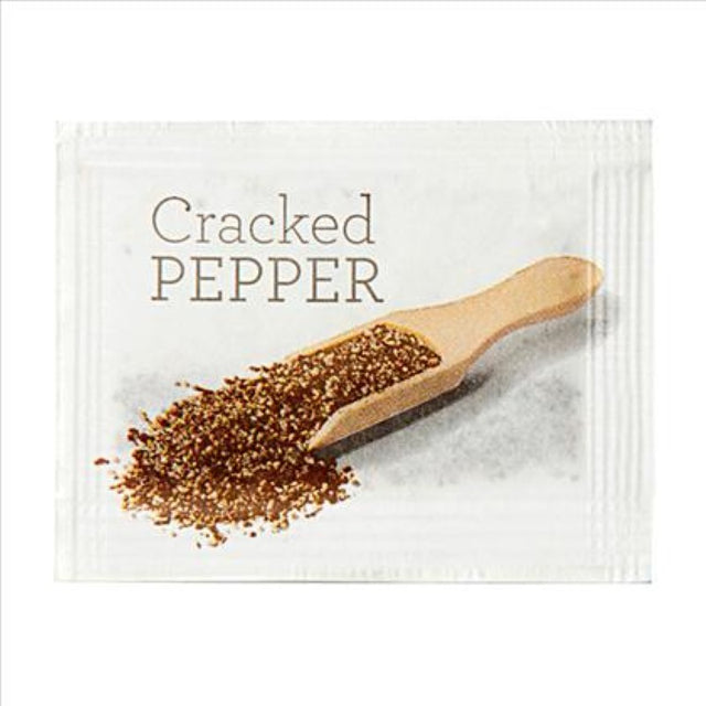 Freshly cracked pepper sachets from Healthpak, ideal for enhancing flavors in dish preparation, packed in a 2000PC bulk.