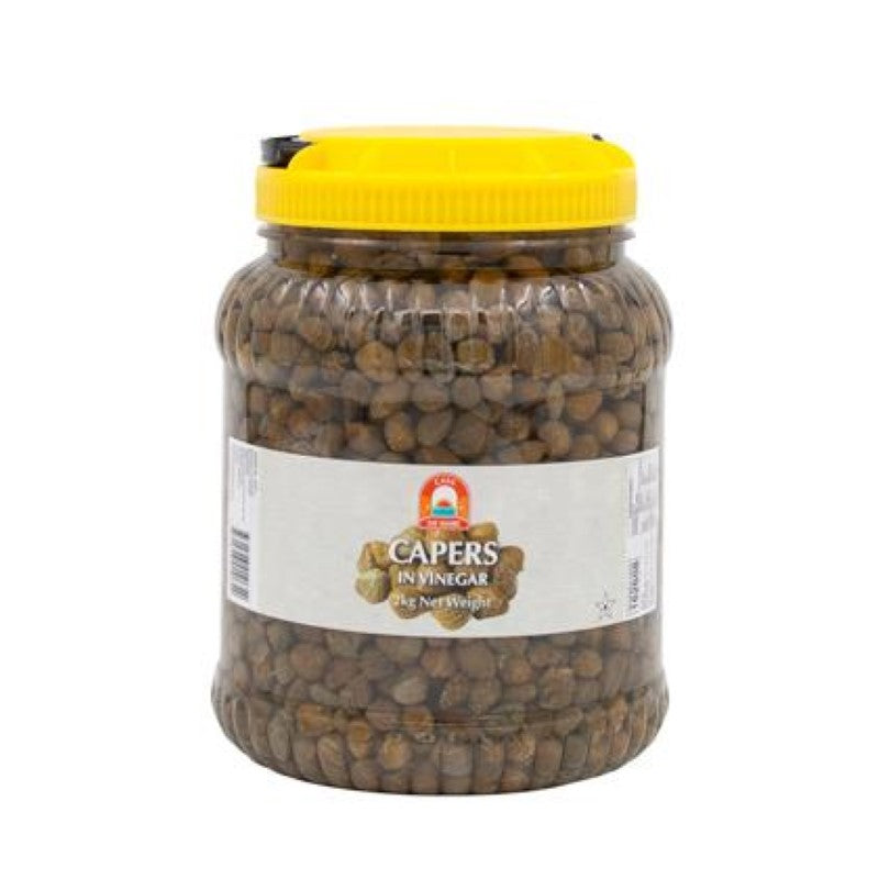 Casa De Mare 2KG capers in vinegar, hand-picked from Turkey, ideal for enhancing salads, pasta, and fish dishes.