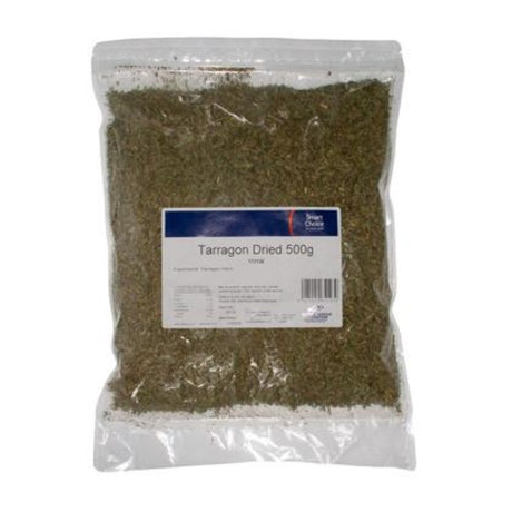 Dried tarragon in a 500g package, perfect for enhancing flavors in your culinary dishes.