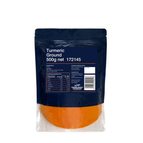 Finely ground Smart Choice Turmeric - 500G, sourced from India, known for its flavor and health benefits.