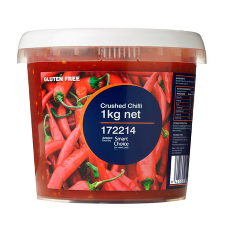 Crushed chilli in a 1KG pack, perfect for adding authentic Indian heat to elevate your favorite dishes.