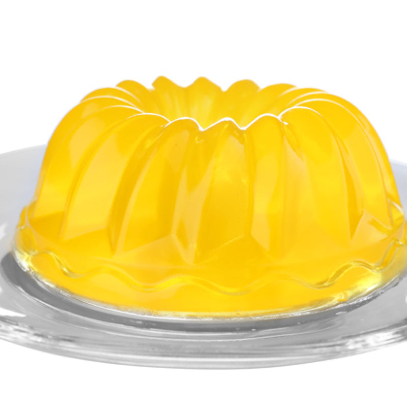 Vibrant pineapple jelly crystals in a 2KG pack, perfect for making delicious desserts and refreshing drinks.