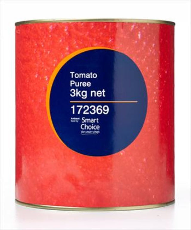 Rich Tomato Puree 10/12 Brix in a 3KG pack, ideal for enhancing sauces, soups, and stews with flavorful depth.