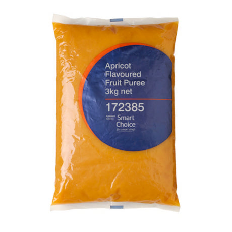 Puree Flavoured Apricot in a 3KG pack, perfect for sweet and savoury dishes, made in New Zealand with rich flavour.