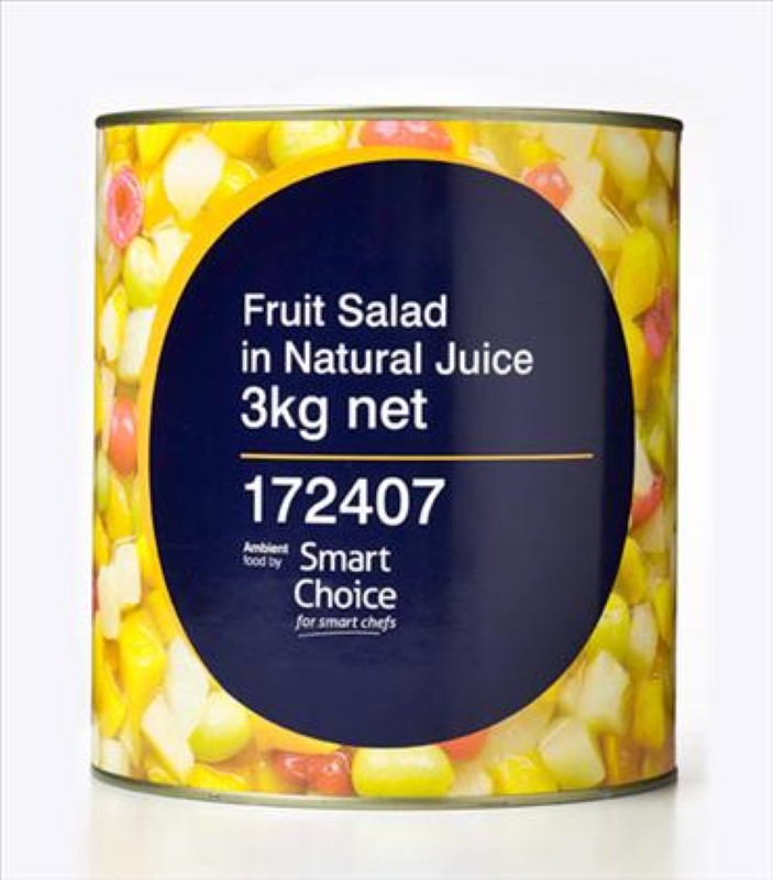 Fruit Salad Natural Juice in a 3KG container, featuring a blend of fresh fruits for a healthy and refreshing drink.