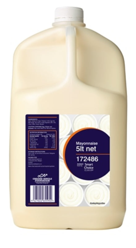 Smart Choice 5L mayonnaise, a rich and creamy dressing for salads and sandwiches, perfect for catering and professional kitchens.