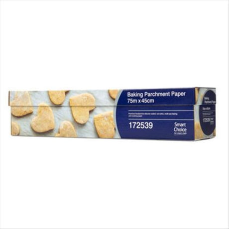 Smart Choice Baking Paper 45cm x 75m roll, ideal for non-stick baking, easy cleanup, and versatile kitchen use.