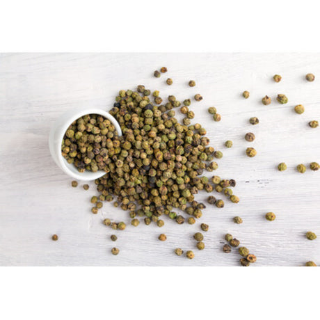 Whole green peppercorns in 250g pack, offering vibrant flavor and quality, perfect for elevating culinary dishes.