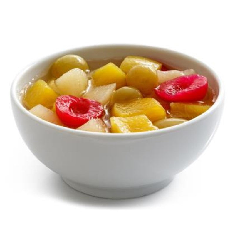 Fruit salad in pear juice by Dewfresh, 820g jar from China, offering a delicious and nutritious fruity treat.