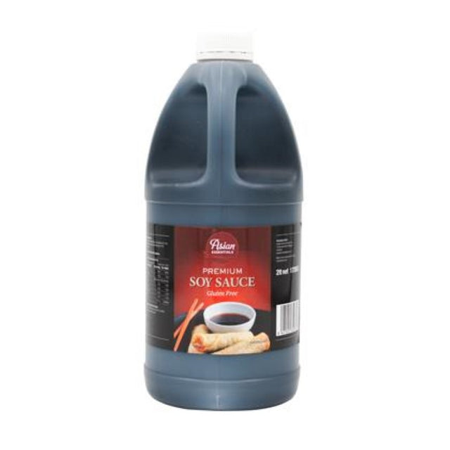 Premium gluten-free soy sauce in a 2L bottle, enhancing Asian dishes with rich umami flavor.