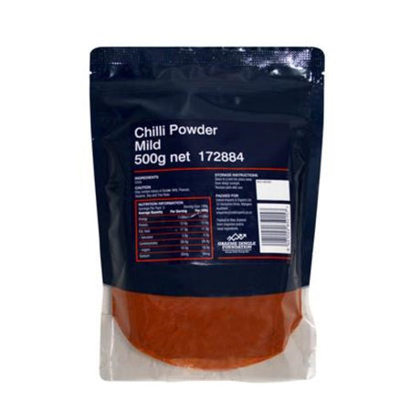 Mild Chilli Powder by Smart Choice, 500G pack, enhancing dishes with subtle heat, rich aroma, and vibrant color.