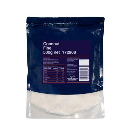 Premium 500g Coconut Fine from Smart Choice, ideal for enhancing baked goods, smoothies, and various culinary dishes.