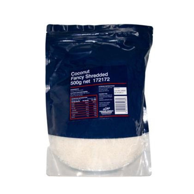 Coconut Fancy Shredded - Smart Choice 500G, premium desiccated coconut for baking, cooking, and healthy snacking.