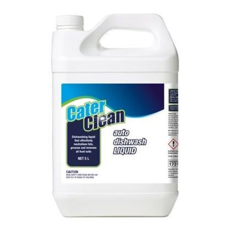 Dishwasher Liquid Auto - Cater Clean - 5L: Eco-friendly concentrated detergent for sparkling clean dishes, ideal for home and commercial use.