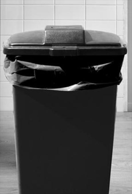Black rubbish drum liners, 120L (900x1350mm), eco-friendly, durable, designed for effective waste management, pack of 25.